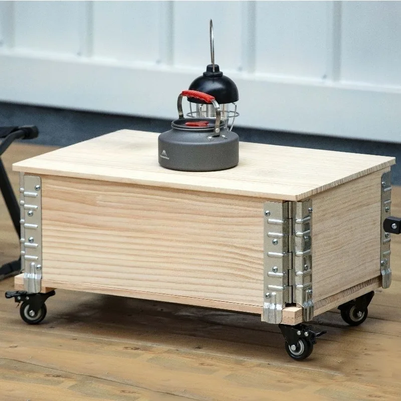 

Wooded Simple Storage Box Fashion Rectangle Stable Removable Small Camping Storage Boxes Durable Nature Hike Outdoor Tools