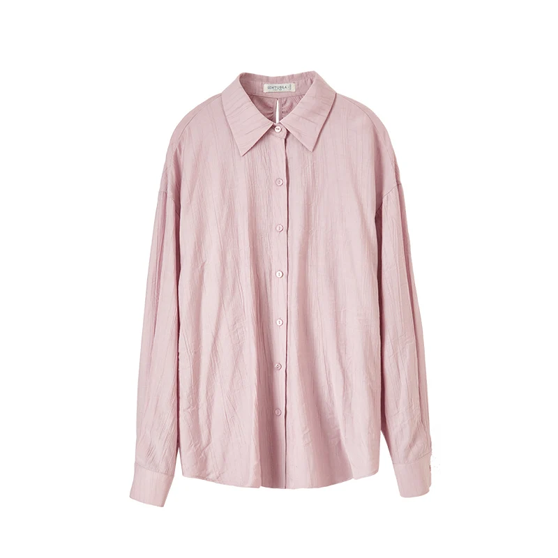 SENTUBILA Cut-out Lace-up Shirts Women 2025 Spring Summer Long Sleeve Button Up Oversized Top for woman Ladies Clothes 141C53567