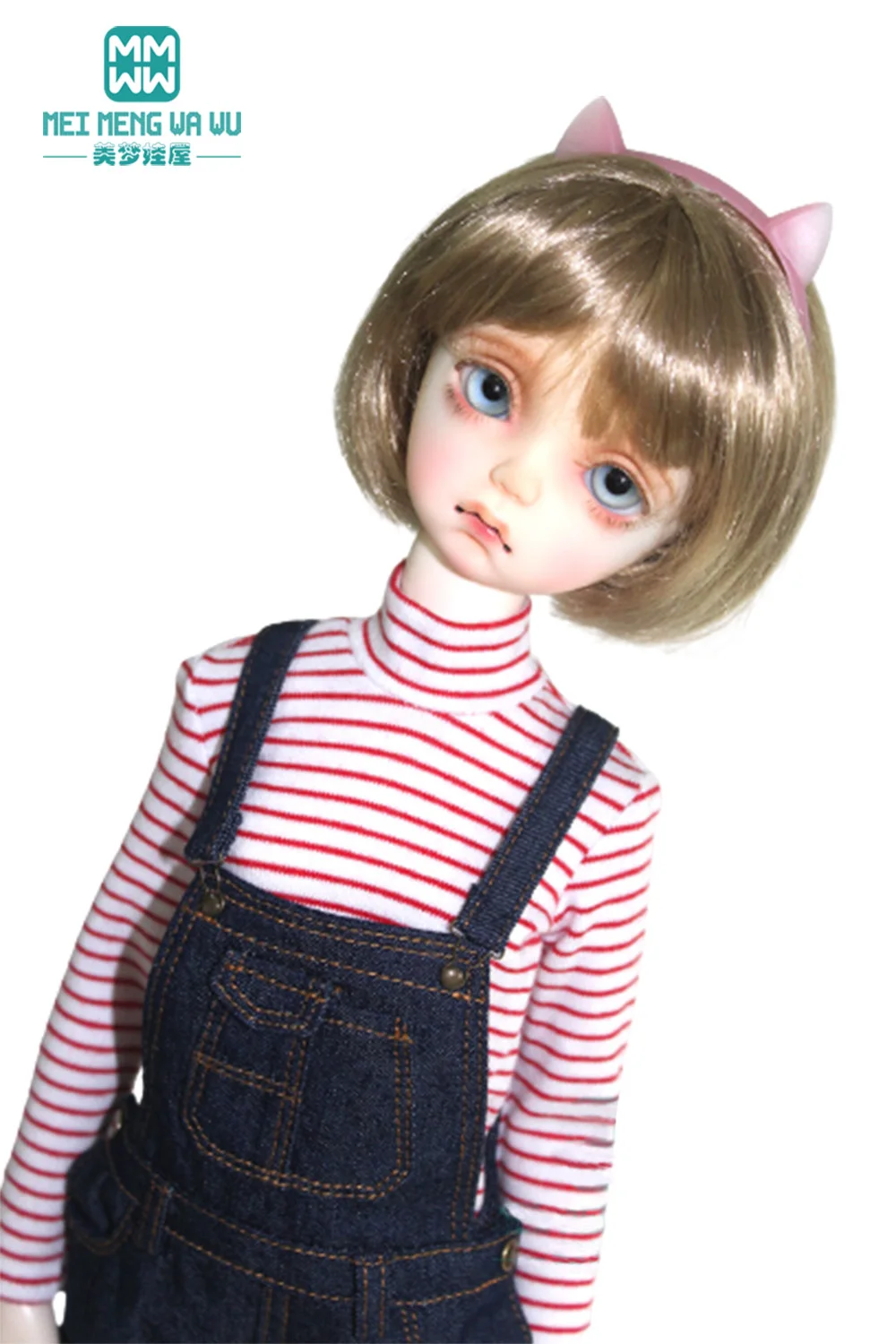 BJD Dolls Accessories Clothes Fits 43-45cm 1/4 MSD MK YOSD Fashionable PU Leather Clothes Denim Overalls Vests