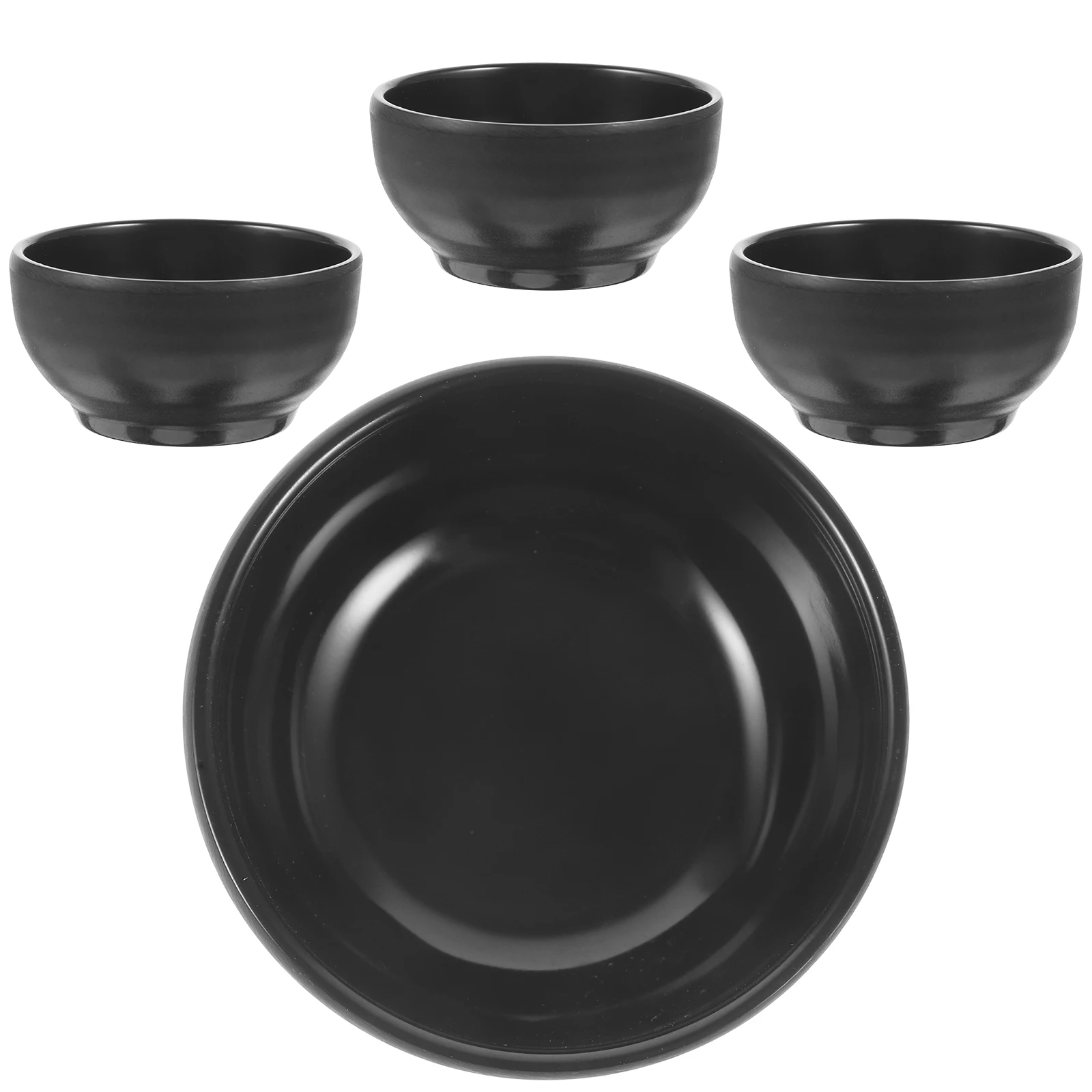 

4 Pcs Black Dipping Bowls Round Sauce Dishes Small Food Seasoning Plates Japanese Style Easy Clean Storage