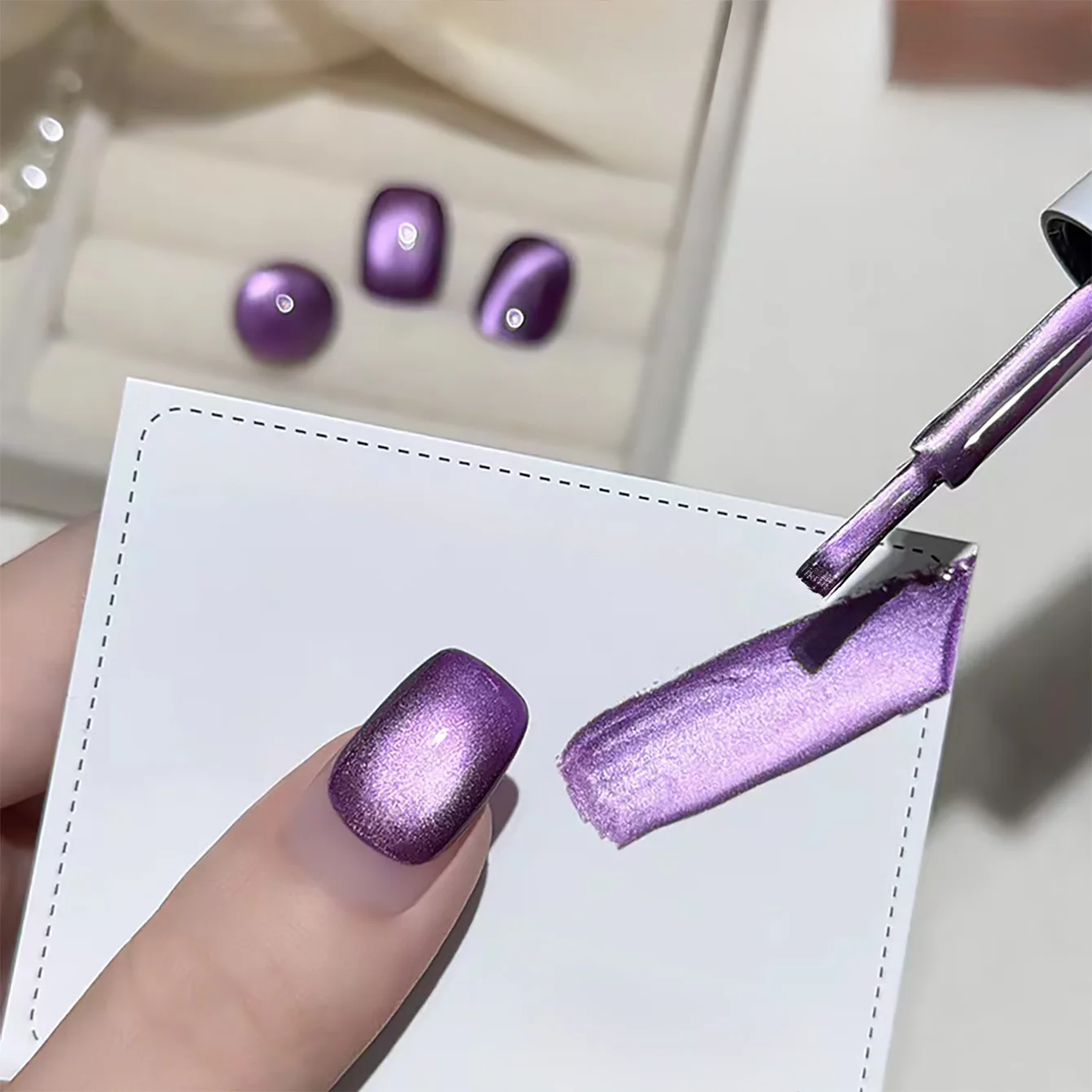 1 szt. WS Advanced Whitening Spice Girls Style Purple Charm Glass Beads Cat Eyes Gel Enchanting Purple Cat Eye Gel Lakier do paznokci