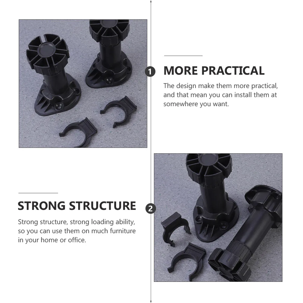 

4pcs Adjustable Sofa Legs Furniture Support Strong Loading Ability Plastic Feet for Bathroom Cabinet Tea Table Office