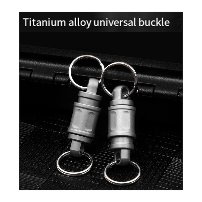 Titanium Alloy Spring Lock Car Keychain, Mini Universal Rotating Ring Tool, Peças-chave, Acessórios