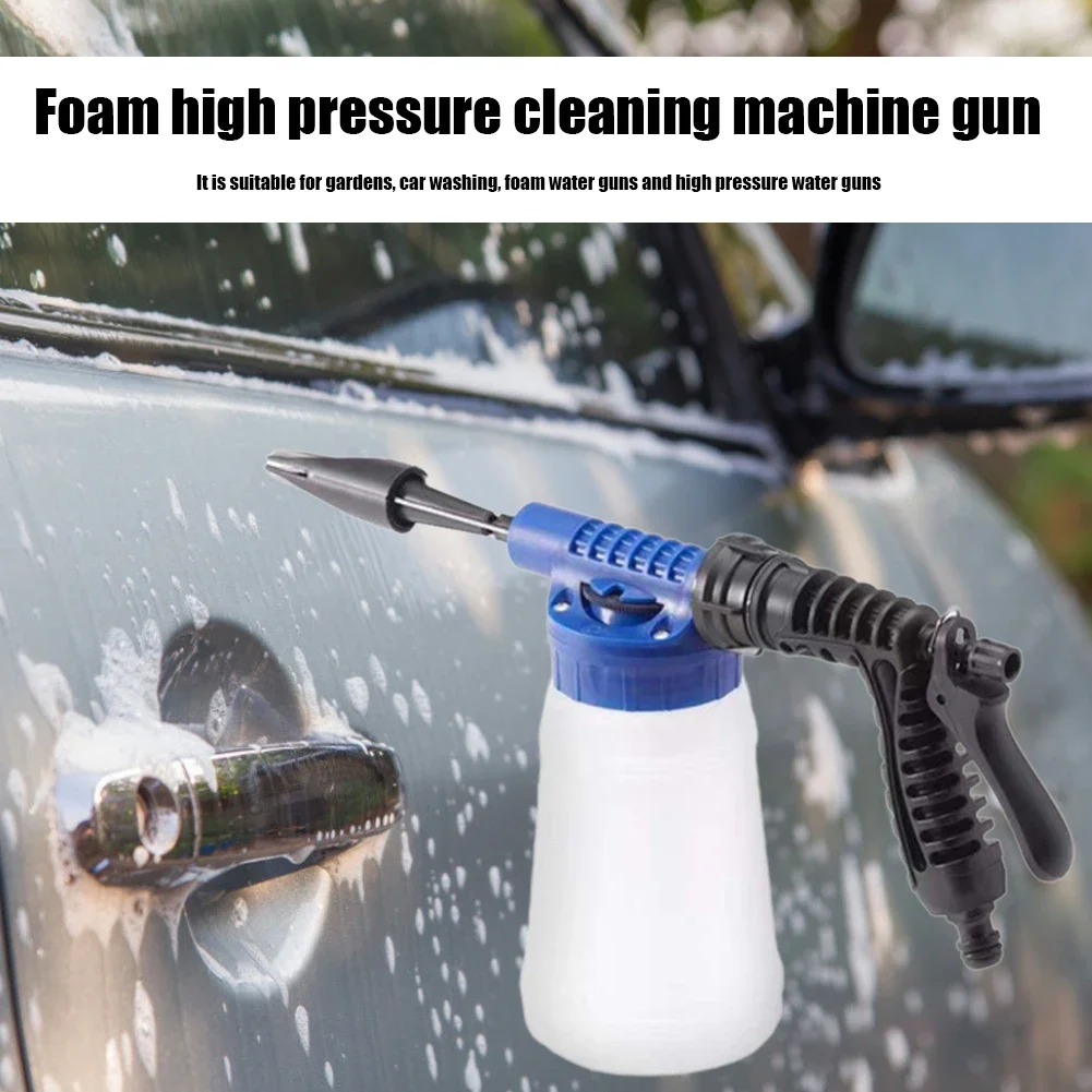 1L Plastic Foam Generator 1/4 Quick Connector Water Gun Foam Generator Adjustable Snow Foamer Lance Nozzle Cleaning Washing Tool