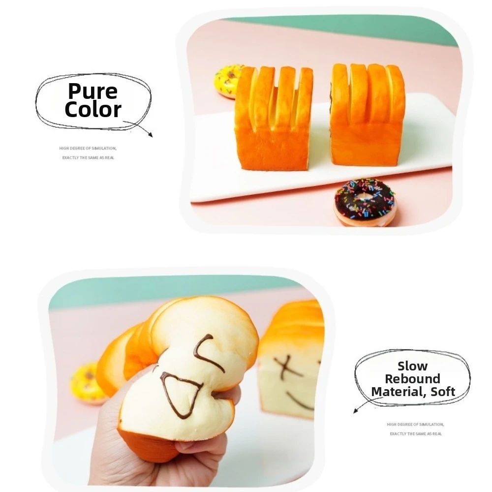 New Slow Rebound Toast Squeeze Cartoon Anti-stress Fidget Squeeze Soft Release Anxiety for Adult