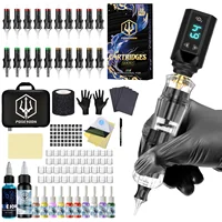 Kit de tatuaje POSEIDON V5, nuevo Kit de pluma de tatuaje para maquillaje permanente, Kit de máquina de tatuaje transparente, fuente de alimentación para tatuaje, Kit de tatuaje