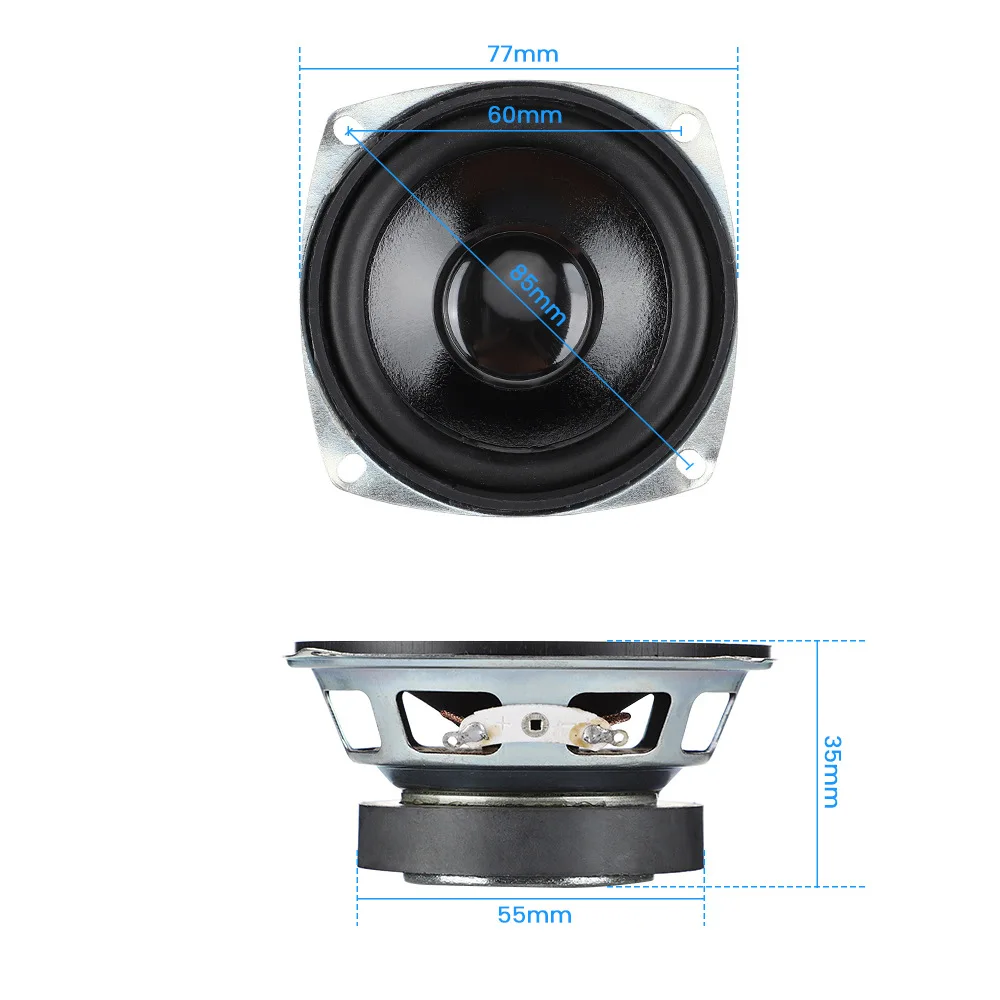 SOTAMIA-Alto-falante Subwoofer Impermeável, Alto-falante HiFi, Som de Música, Áudio Home Theater, Alto-falante Médio, 8 Ohm, 15W, 3 ", 2Pcs