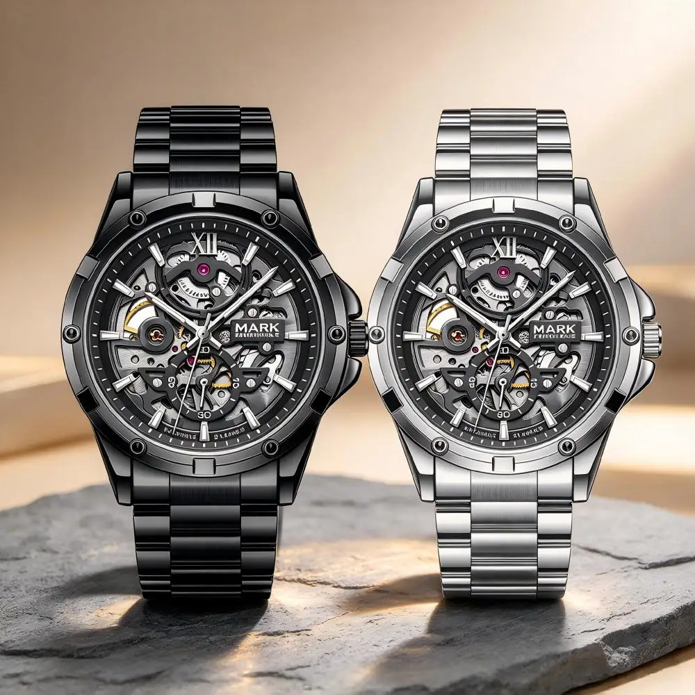 Mark Fairwhale 6960 Waterproof Luminous Double-sided Openwork Automatic Mechanical Watch