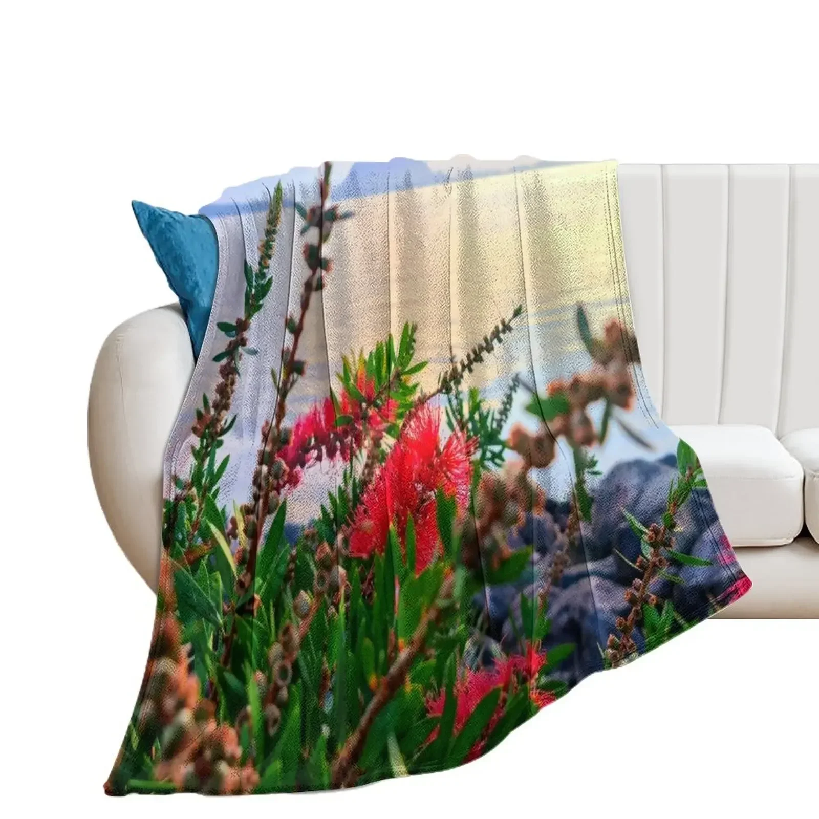 

MOUNT SUNRISE THROUGH FLOWERS Throw Blanket Soft Big Luxury Thicken Quilt Moving Blankets