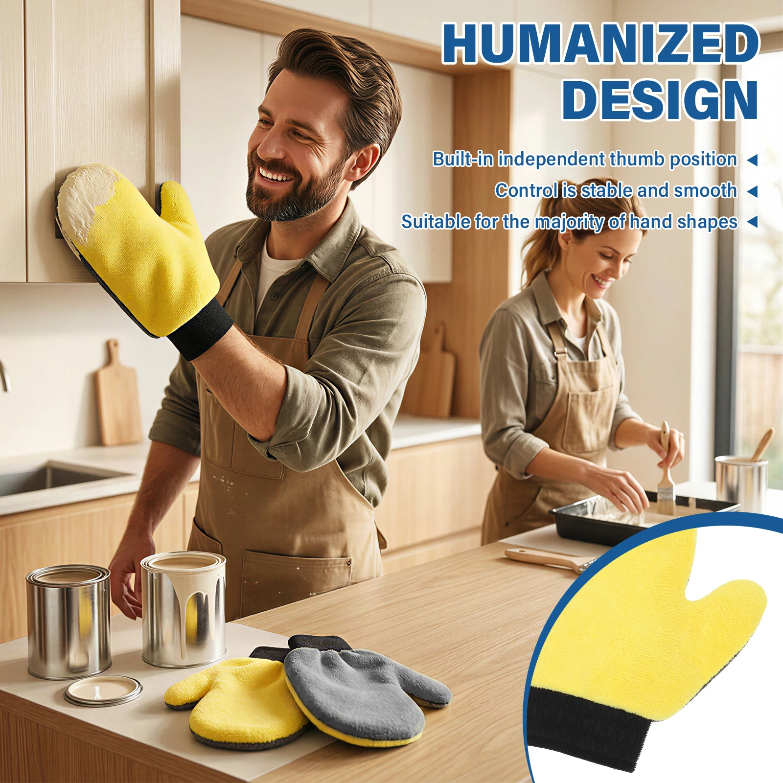 10Pcs Paint Mitt Gloves Painter's Gloves Soft Microfiber Terry Mitts for Cleaning,Dusting,and Painting Painters Mitt Paint Glove