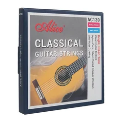 Alice AC130 Classical Guitar String Set Clear Nylon Plain String Silver Plated Copper Alloy Winding Anti-Rust Coating