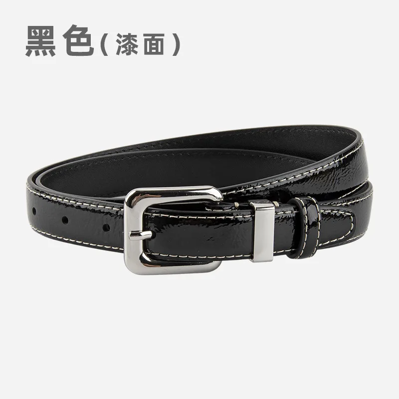 Genuine leather belt for women, top layer cowhide, versatile with suits and dresses, slimming belt