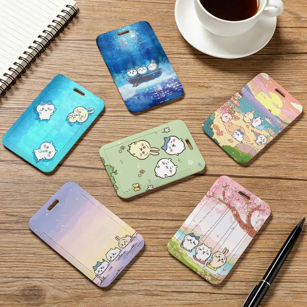 

Милый чехол-кошелек C-ChiikawaS для карт, держатель для визиток и пропусков, унисекс, для кредитных карт, деловых пропусков и ID-карт