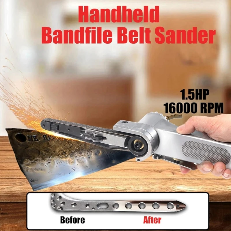 산업용 공기 전동 벨트 샌더 키트 1.5HP 모터 180 ° 회전 디버링 캐스팅 표면에 적합한 금속 마감 C7AC