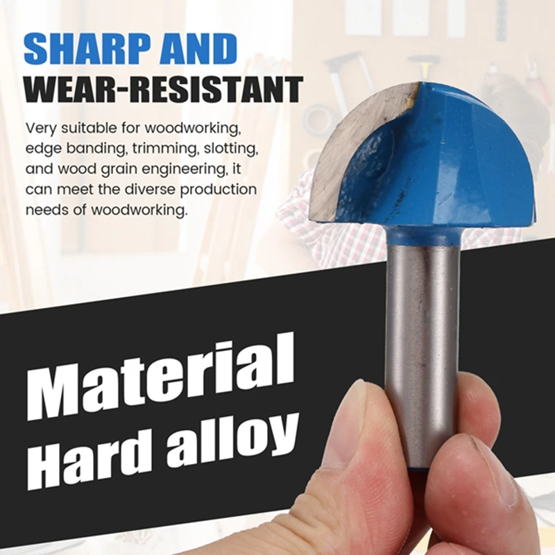 3Pcs Router Bits , 1/2Inch Shank Core Box Router Bit Set,Diameter 3/4Inch, 1-1/4Inch, 1-5/8Inch Round Nose Bit Set