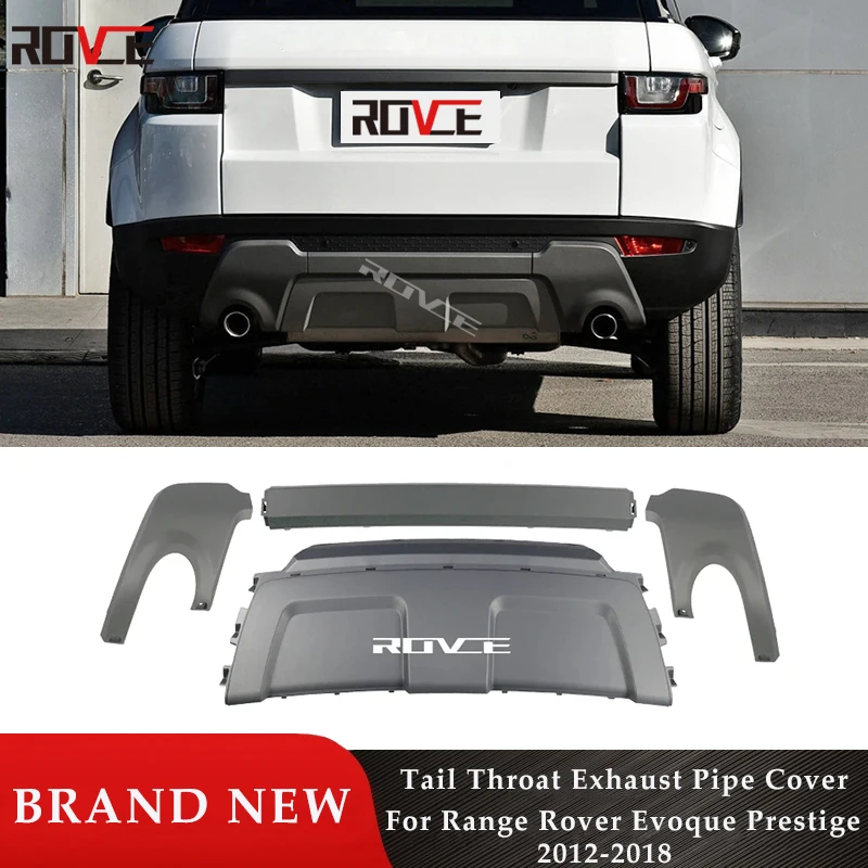 

ROVCE Rear Bumper Insert Tail Throat Exhaust For Land Rover Range Rover Evoque 2012-2019 Prestige Style Car Accessories