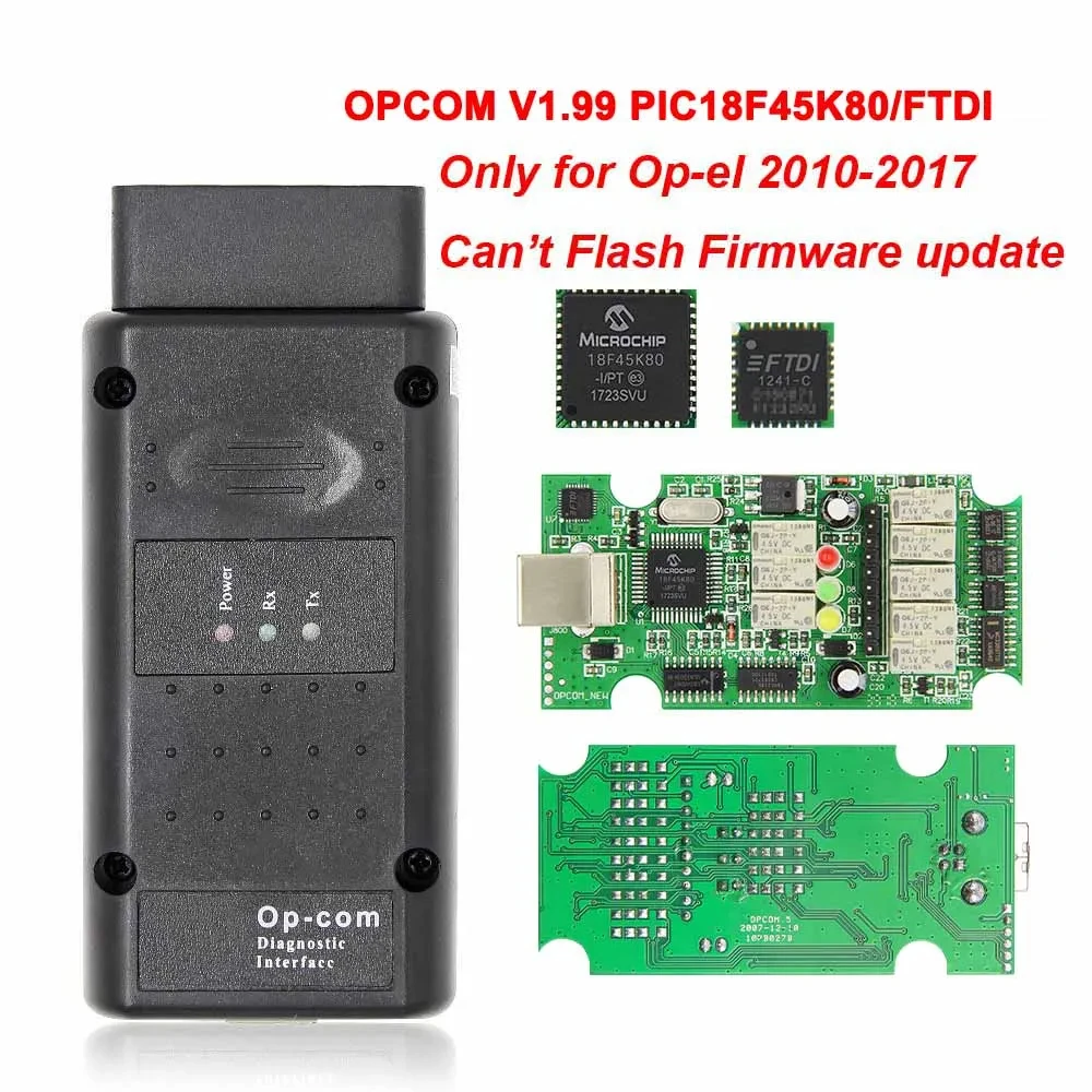 Auto-Diagnosegerät für OPCOM V2014 V1.99/1.78/1.70/1.59 für Opel Flash Firmware-Update mit PIC18F458 FTDI CAN BUS OBD-Scanner