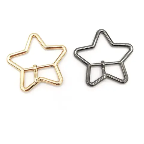 20pcs 20MM 25MM Black Gold Silver Circle Big O Ring Connection Alloy Metal Bags Belt Buckles DIY Accessorie Five-pointed Star