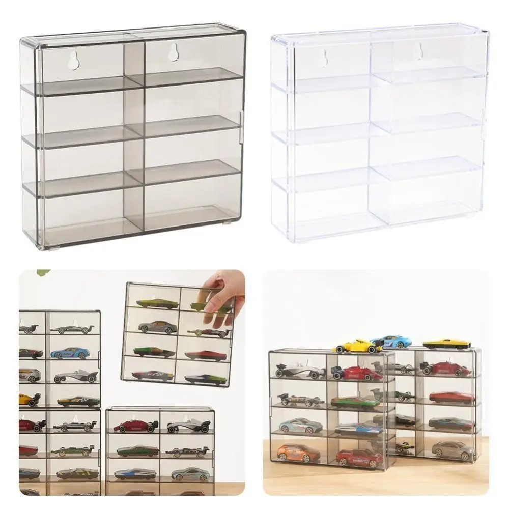 8 Grids Toy Model Cars Display Box Transparent 1:64 Acrylic Storage Box Wall Mounted Dustproof Cabinet Hotwheels Cars