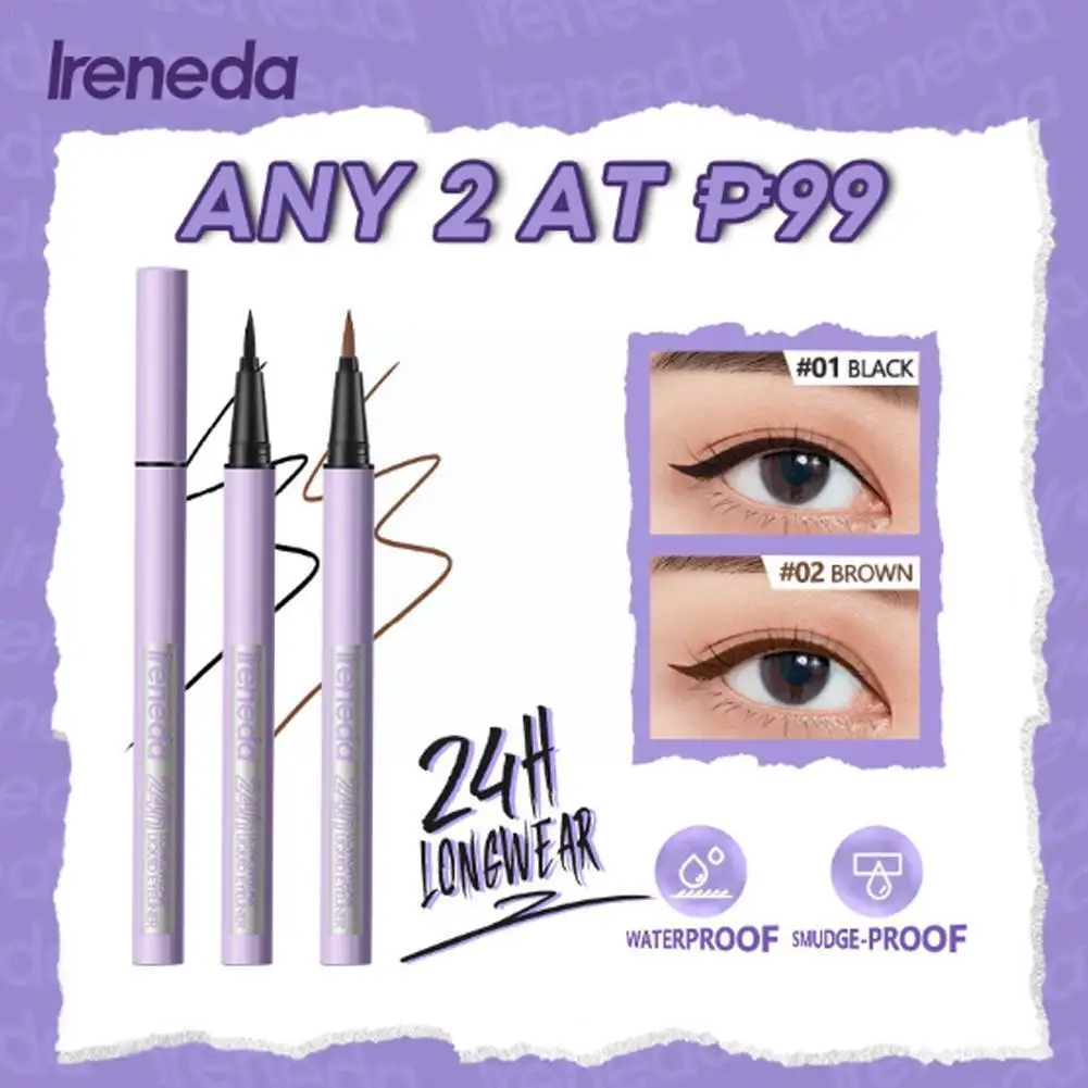 

IRENEDA Waterproof Quick Dry Eyeliner 24h Long-lasting Makeup Liquid High Liner Pencil Longwear Pigment Women Cosmetic Blac W4U0