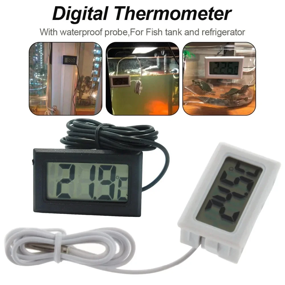 New Mini Convenient Digital LCD Thermometer Sensor Hygrometer Gauge Refrigerator Aquarium Monitoring Display Humidity Detector