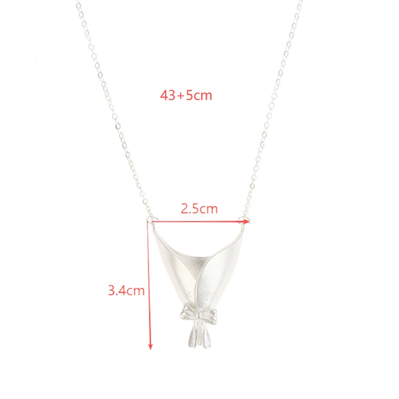 △ Trendy Bouquet Wrapping Pendant Necklace Small Flowers Can Be Inserted Female Choker Fashion Clavicle Chain Women Jewelry Gift