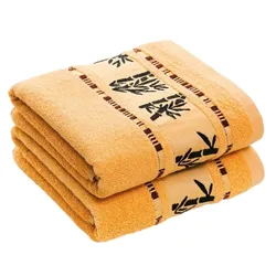 2pcs Bathroom Towel Set 100% Bamboo Fiber Jacquard Luxury Geometric Embroidered Sport Gift Bath Hand Face Towels Cover Toallas