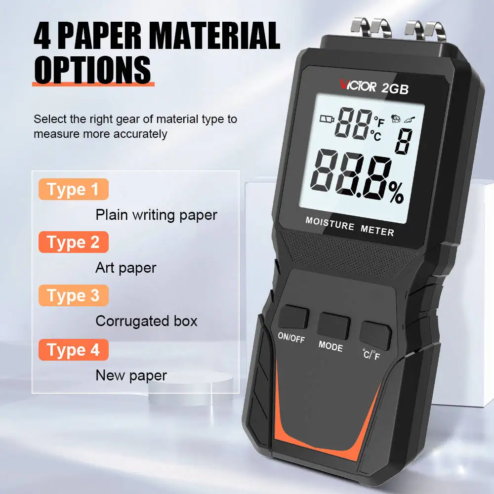 NEW PRIDUC TVICTOR VC2GB VICTOR 2GB  Digital Paper Moisture Tester Wood Grain Measure 1Celsius resolutioin