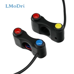 LMoDri-Joli de guidon pour moto, vélo électrique, scooter, interrupteurs, lumière de sauna, antibrouillard, klaxon, marche, arrêt, démarrage, 2 boutons, 7/8 