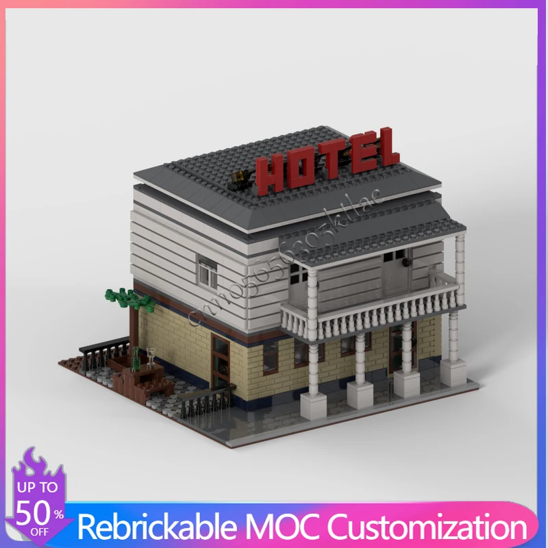 1713 Piezas, Casa, Calle, Hotel Australiano, MOC, Bloques de Construcción Modulares Personalizables, Tecnología, Modelo Popular, Juguete DIY para Niños, Regalo de Navidad