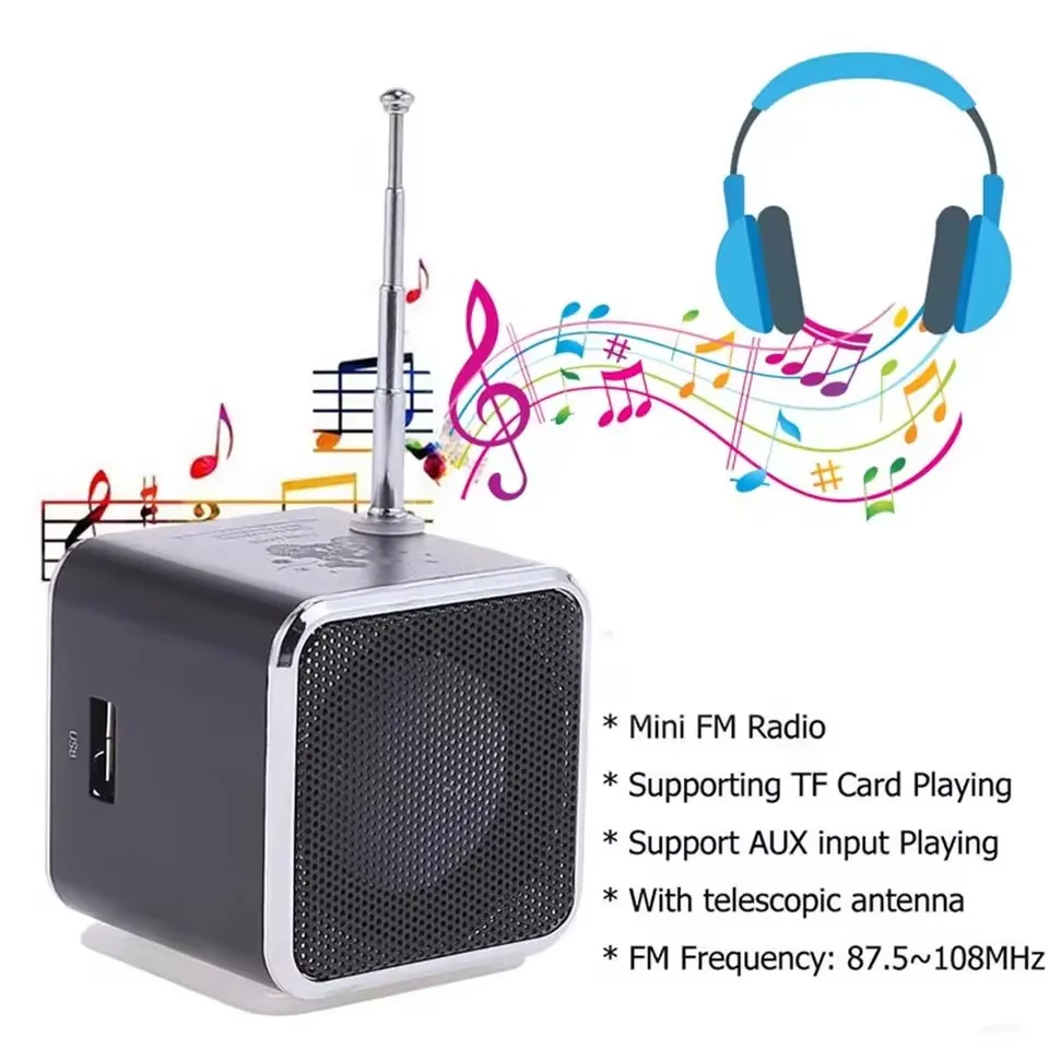 Wireless Radio FM Bluetooth Speaker Portable Mini Mp3 Player Small Blootooth Music Sound Box Bocina Coluna Column Caixa De Som view 2