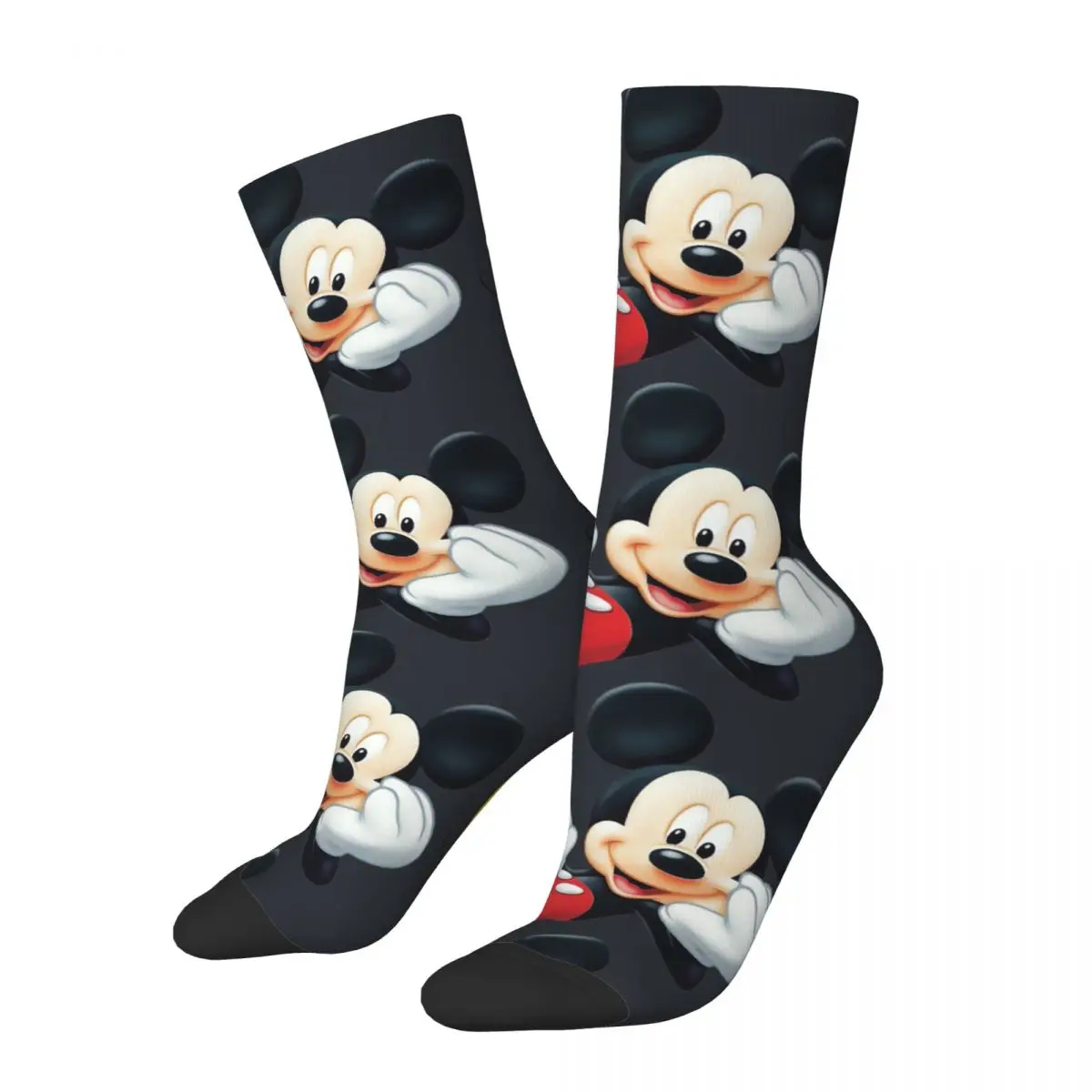 Relax Men's Socks Vintage Harajuku Disney Mickey Mouse Cartoon Street Style Novelty Pattern Crew Sock