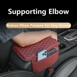 Universal Car Center Console Protector Cover Armrest Box Cushion with Pocket Arm Rest Mat Elbow Support Armrest Storage