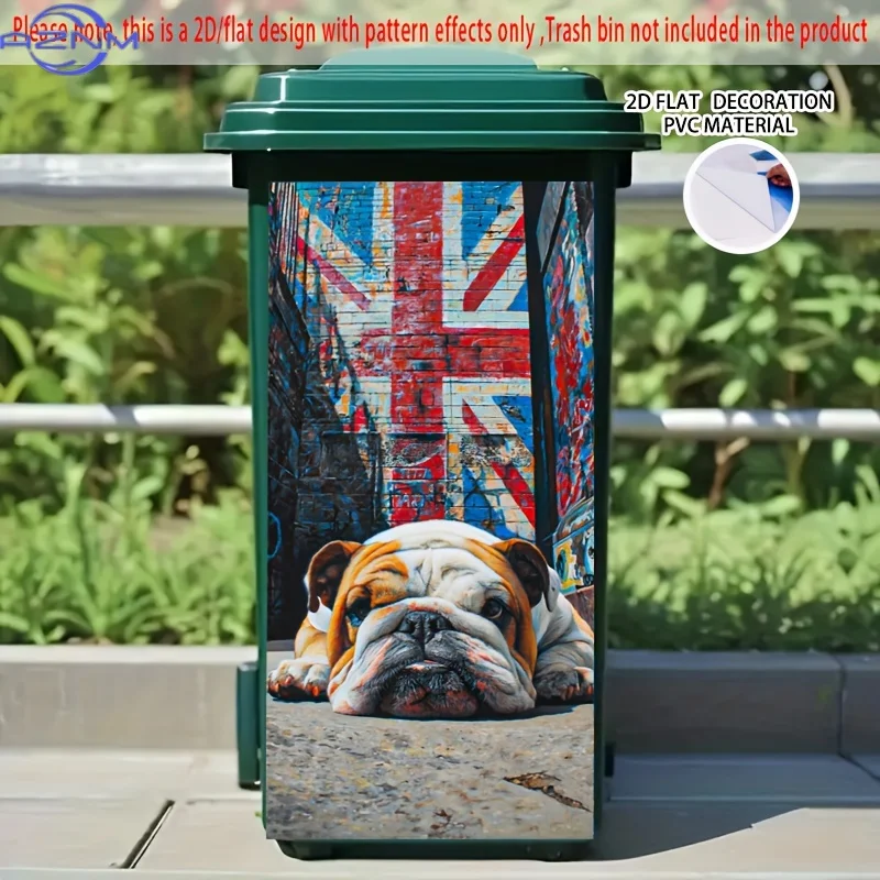 of Bulldog Stickers for Dustbins in Graffiti Alley, Made of PVC. These Decorative Stickers Are Designed for Trash Cans, Includ
