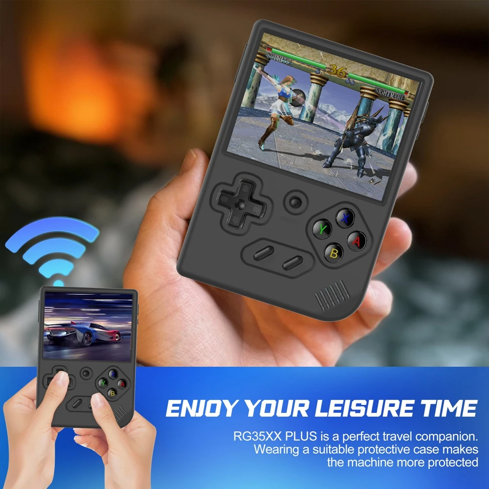 Rg35xx plus用シリコン保護カバー,ソフトケース,スリーブ,傷防止,ストラップ付き滑り止め,ゲーム機