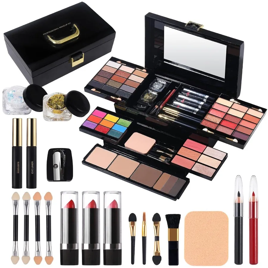 

Professional Makeup Kit for Women Girl Full Kit with Mirror 60 Colors All in One Make up Gift Set Included EyeshadowBlusher Hig