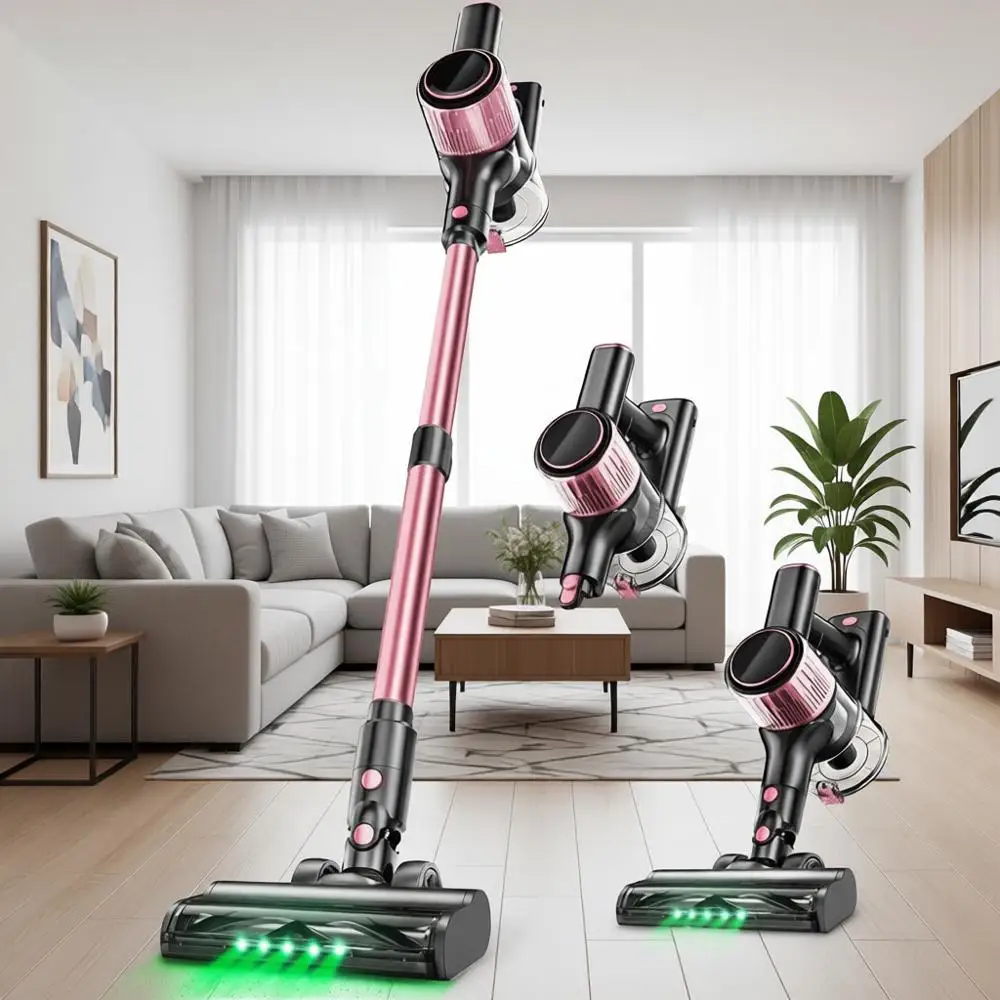 

Мощный легкий пылесос 8-в-1 для дома, LED-дисплей, 3 режима всасывания, 45 минут работы от съемного аккумулятора