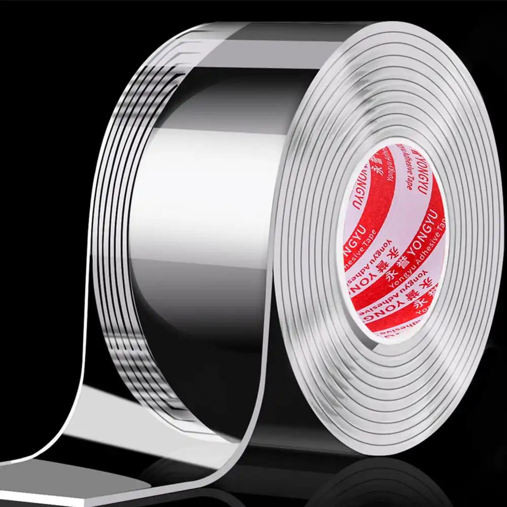 0.5MM Strong Sticky Traceless Nano Tape Single Sided Self Adhesive Reusable Acrylic Transparent Tape for Kitchen Bathroom Fixed 