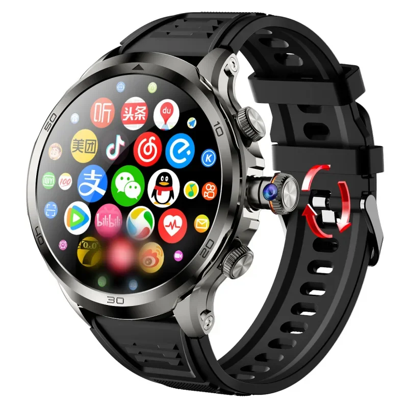 

Rotary camera, smart phone, watch card, heart rate, blood oxygen, waterproof, multi-function download APP game FNC