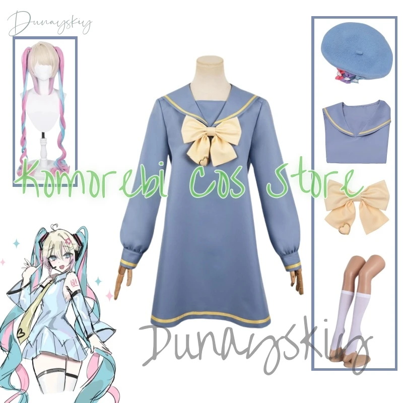 Kangel Cosplay Behoeftig Meisje Overdosis Ame Chan Cosplay Kostuum Pruik Hoed Sokken Outfit Anime Game Vrouwen Halloween Feestkostuums