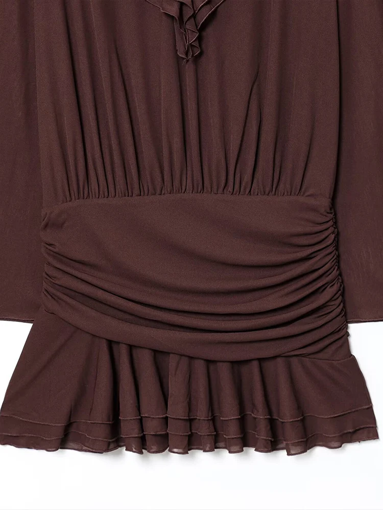 Estilo europeu e americano outono nova tendência da moda feminina retro solto casual temperamento em camadas vestido decorativo