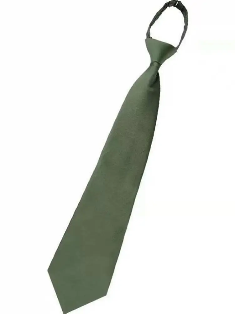 Regular wear, tie, zipper style security suit, green tie, quick pull tie clip, olive pine branch, green tie for men