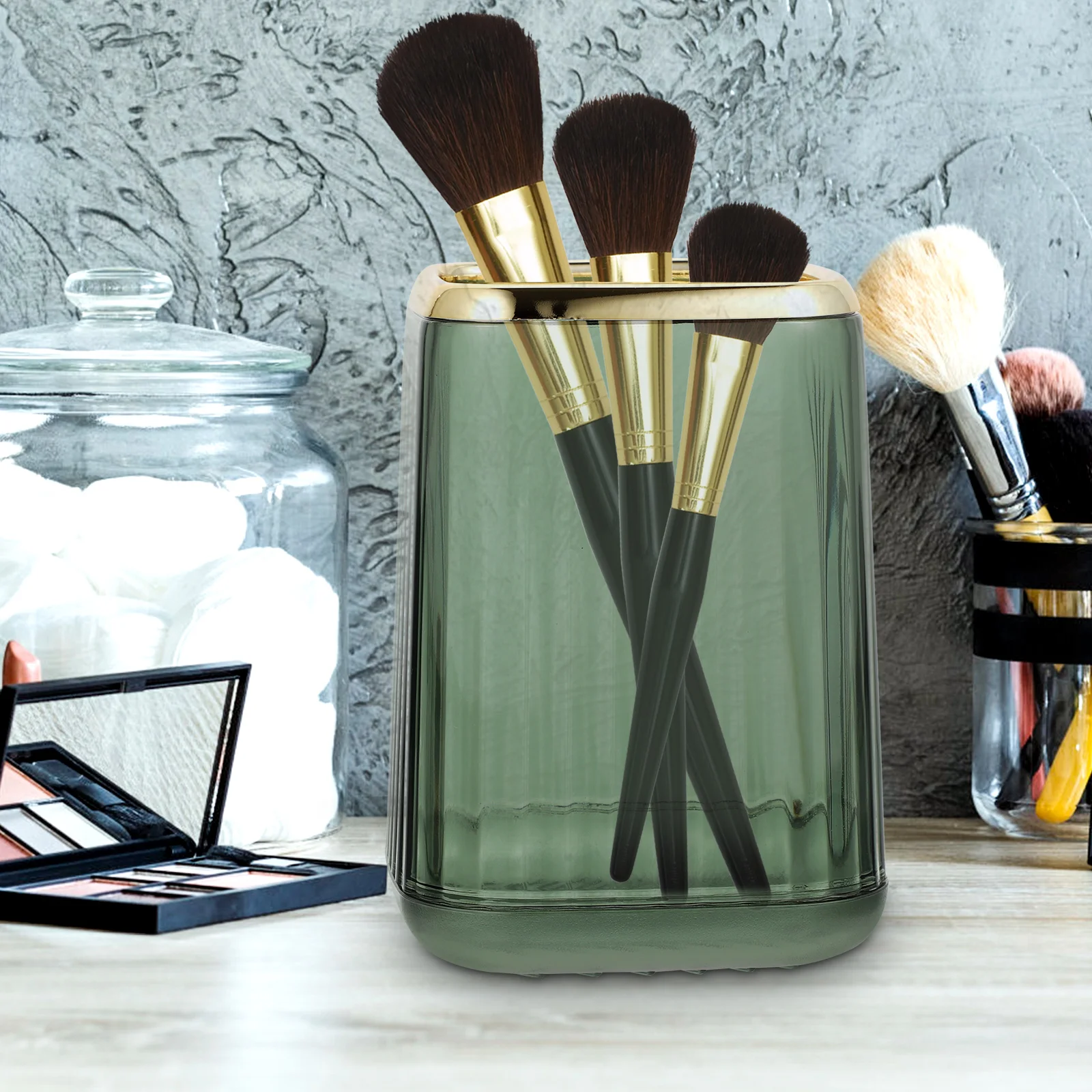 

Makeup Brush Holder Stationery Storage Box Brushes Desktop Pen Toothbrush Travel