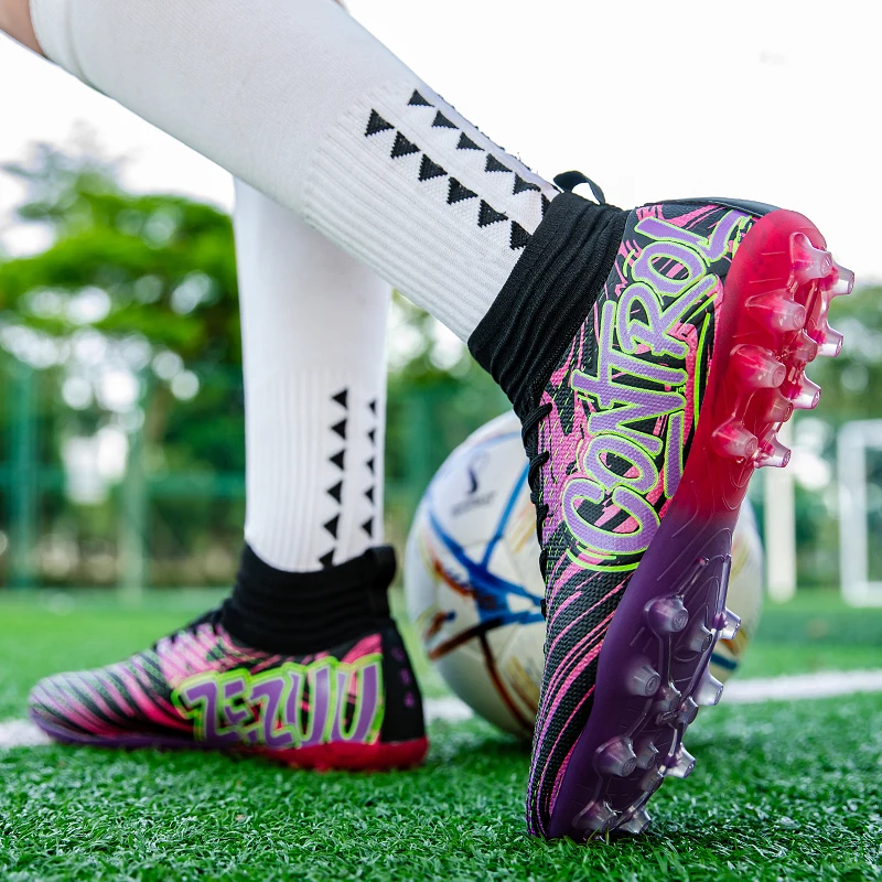 

Мужские новые футбольные бутсы FG, повседневные кроссовки для взрослых, оригинальные дышащие бутсы с длинными шипами, мужские футбольные кроссовки для игры на поле