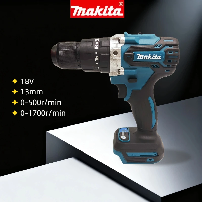 Makita DDF487 18V Cordless Drill Driver, 13mm Rechargeable Hand Drill Built-in LED Work Light, Bare Tool Only