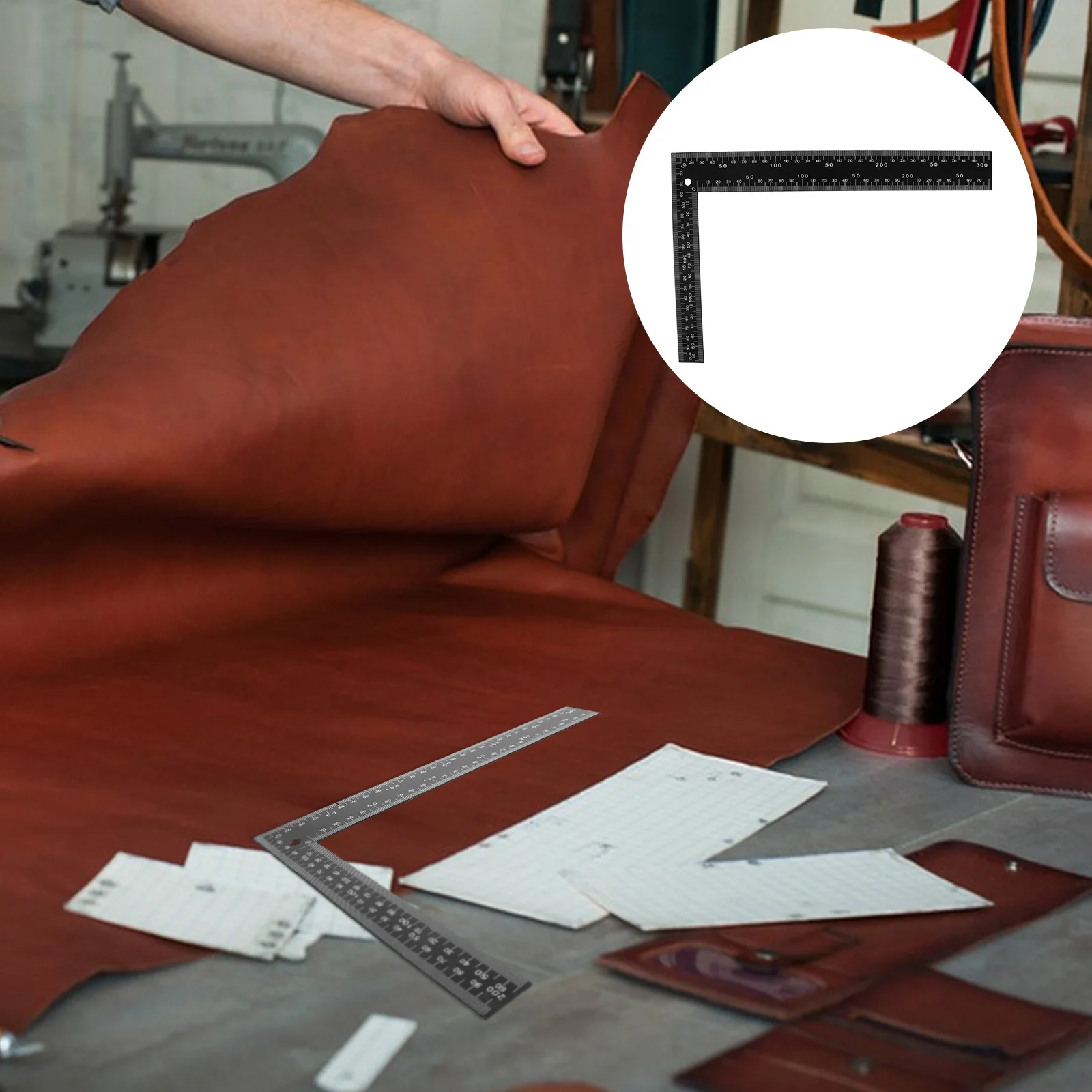 Professional Right Angle Ruler Heavy Duty Metal Measuring Tool for Craft Woodworking Drafting Technical Illustration