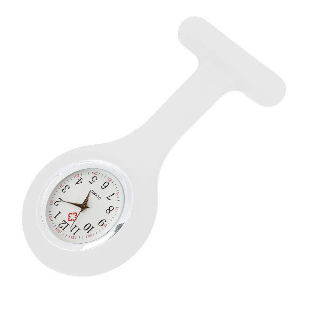 Mode Taschenuhren Silikon Krankens ch wester Uhr Brosche Tunika Fob Uhr mit kostenloser Batterie Uhr für Frauen Relogios Feminino