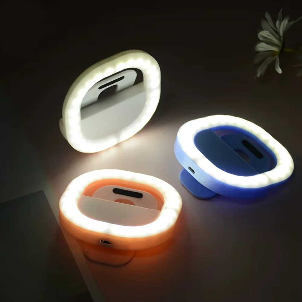 Selfie Ring Light for Phone Tablet Computer Portable Clip-On Light Live Video Streaming for Makeup Vlogging Photography