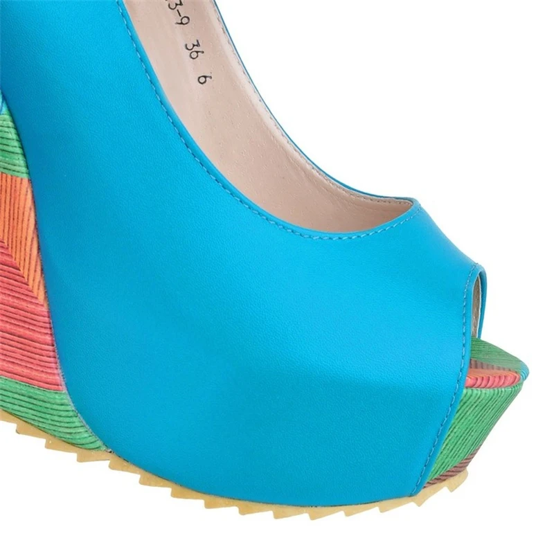 2024 New Women High-heeled Sandals Boho Wedge Mixed Color Peep Toe High Heels Beach Shoes Drees Shoes Ankle Tie Muller Shoes