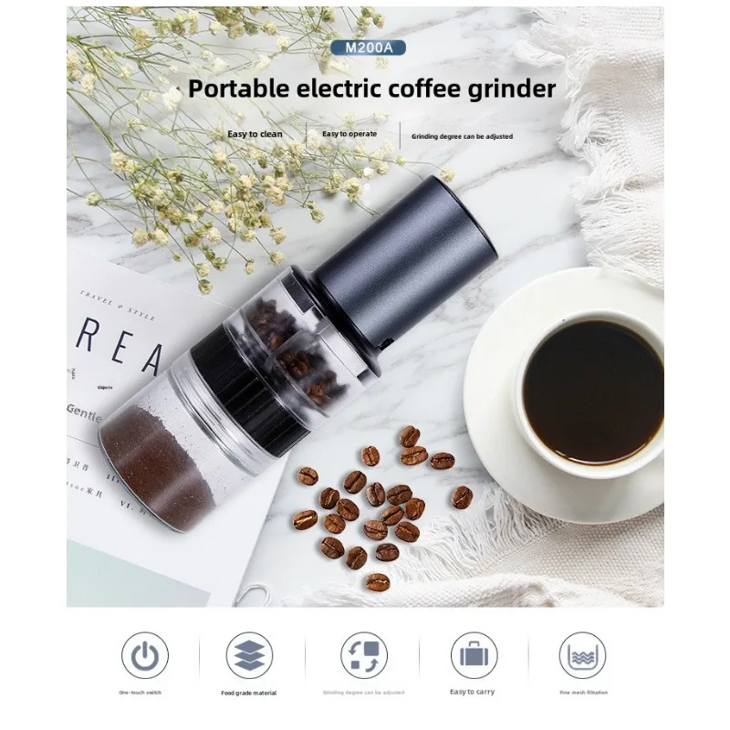 

Electric coffee grinder household small coffee grinder grain crushing mill type-c charging 3-in-1 Capsule Powder Electric